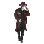 Op deze afbeelding zie je een Kostuums, van het merk Smiffy's. Luxe Cowboy Met Schedelmasker Man Kostuum