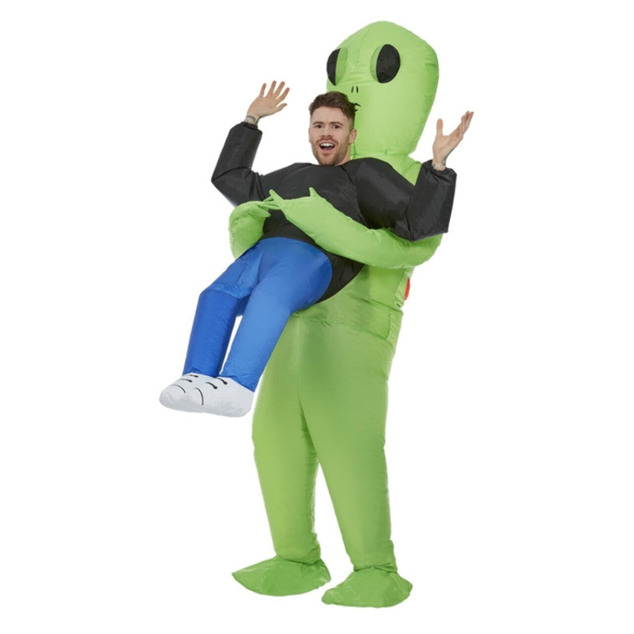 Op deze afbeelding zie je een Kostuums, van het merk Smiffy's. Opblaasbaar Ontvoerd Door Een Lieve Alien Man Kostuum