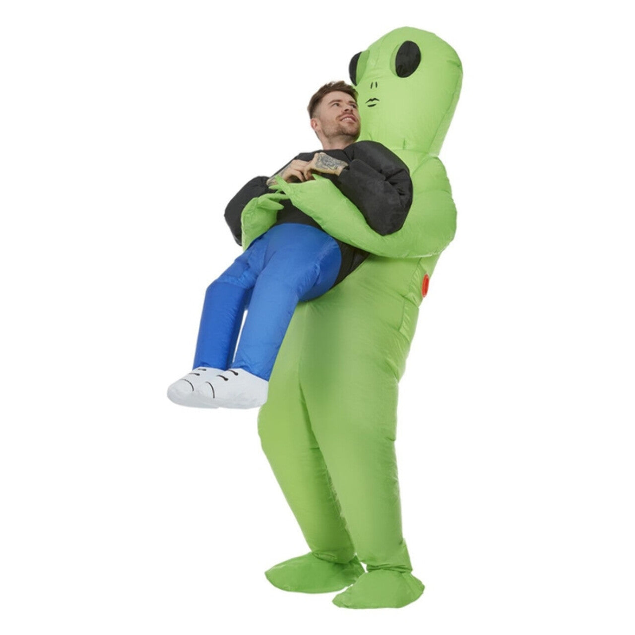 Op deze afbeelding zie je een Kostuums, van het merk Smiffy's. Opblaasbaar Ontvoerd Door Een Lieve Alien Man Kostuum