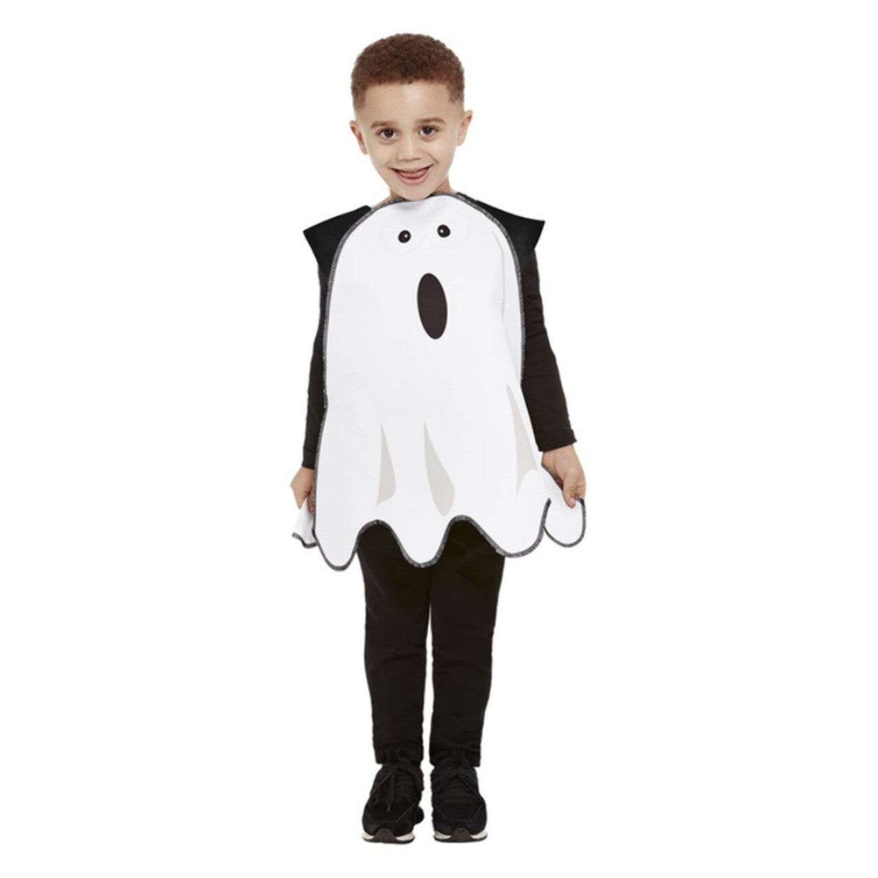 Op deze afbeelding zie je een Kostuums, van het merk Smiffy's. Wit Spook Tuniek Kind Kostuum