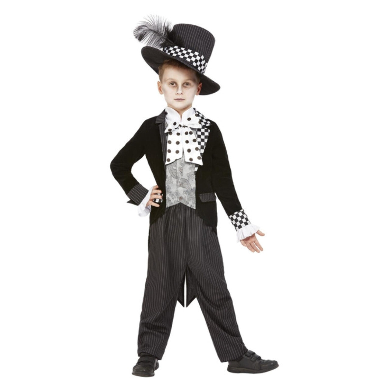 Op deze afbeelding zie je een Kostuums, van het merk Smiffy's. Mini Mad Hatter Jongen Kostuum