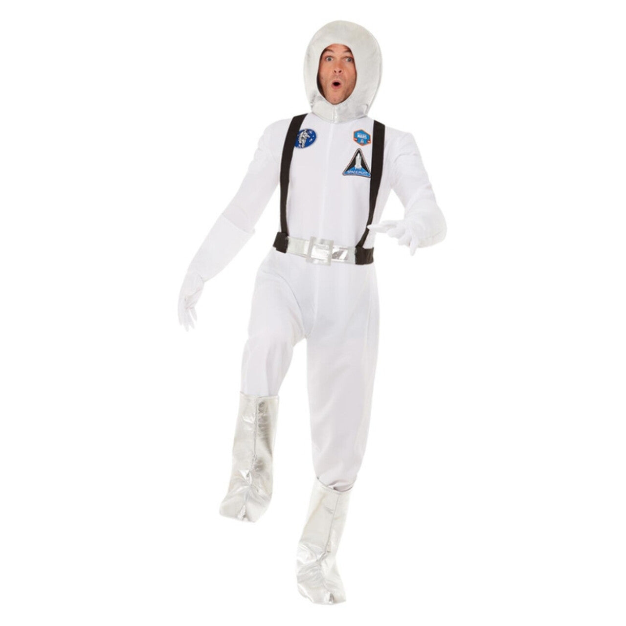 Op deze afbeelding zie je een Kostuums, van het merk Smiffy's. Witte Astronaut Man Kostuum