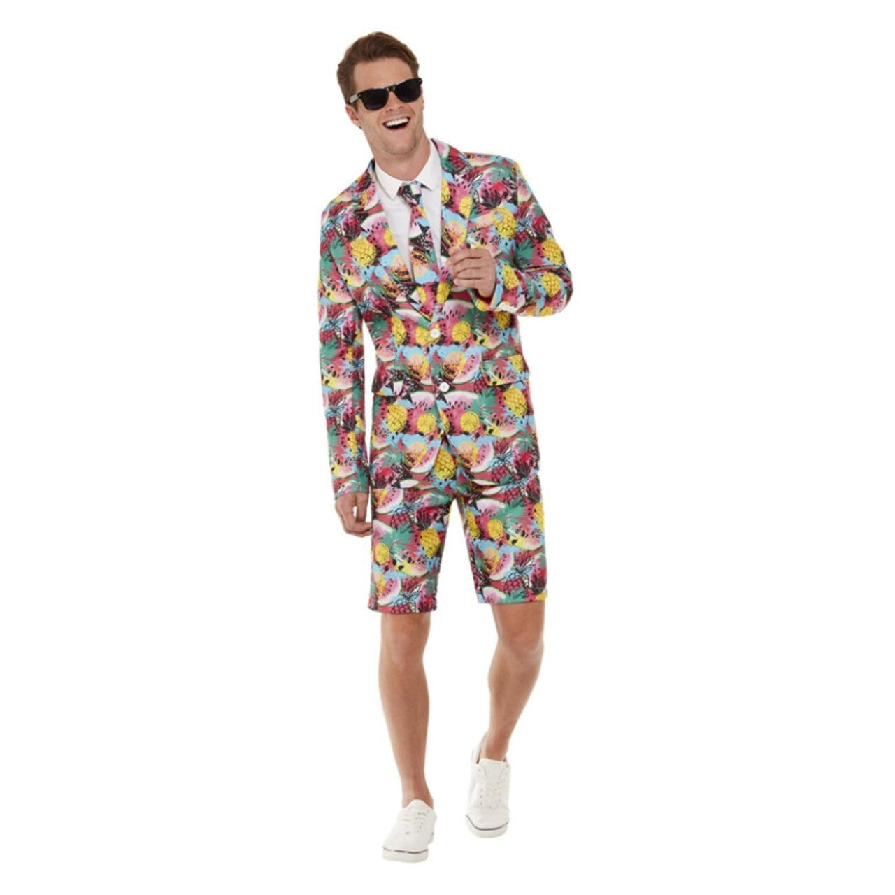Op deze afbeelding zie je een Kostuums, van het merk Smiffy's. Fruitig Watermeloen Ananas Pak Met Shorts Man