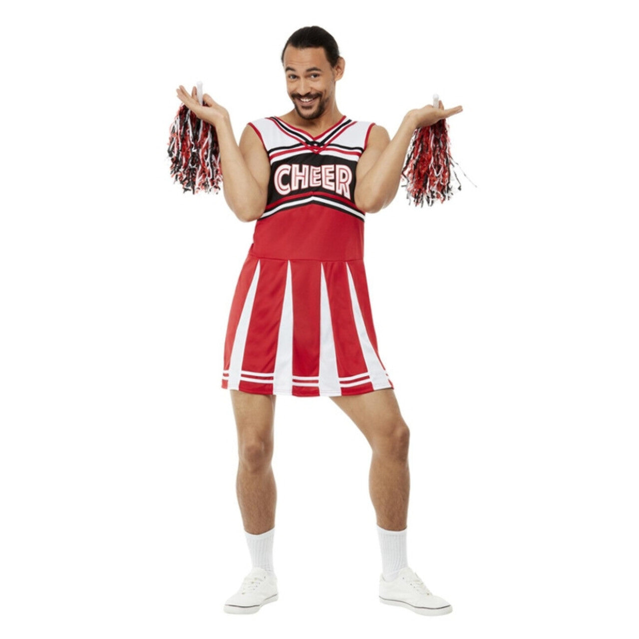 Op deze afbeelding zie je een Kostuums, van het merk Smiffy's. Travestiet Cheerleader Kostuum Man
