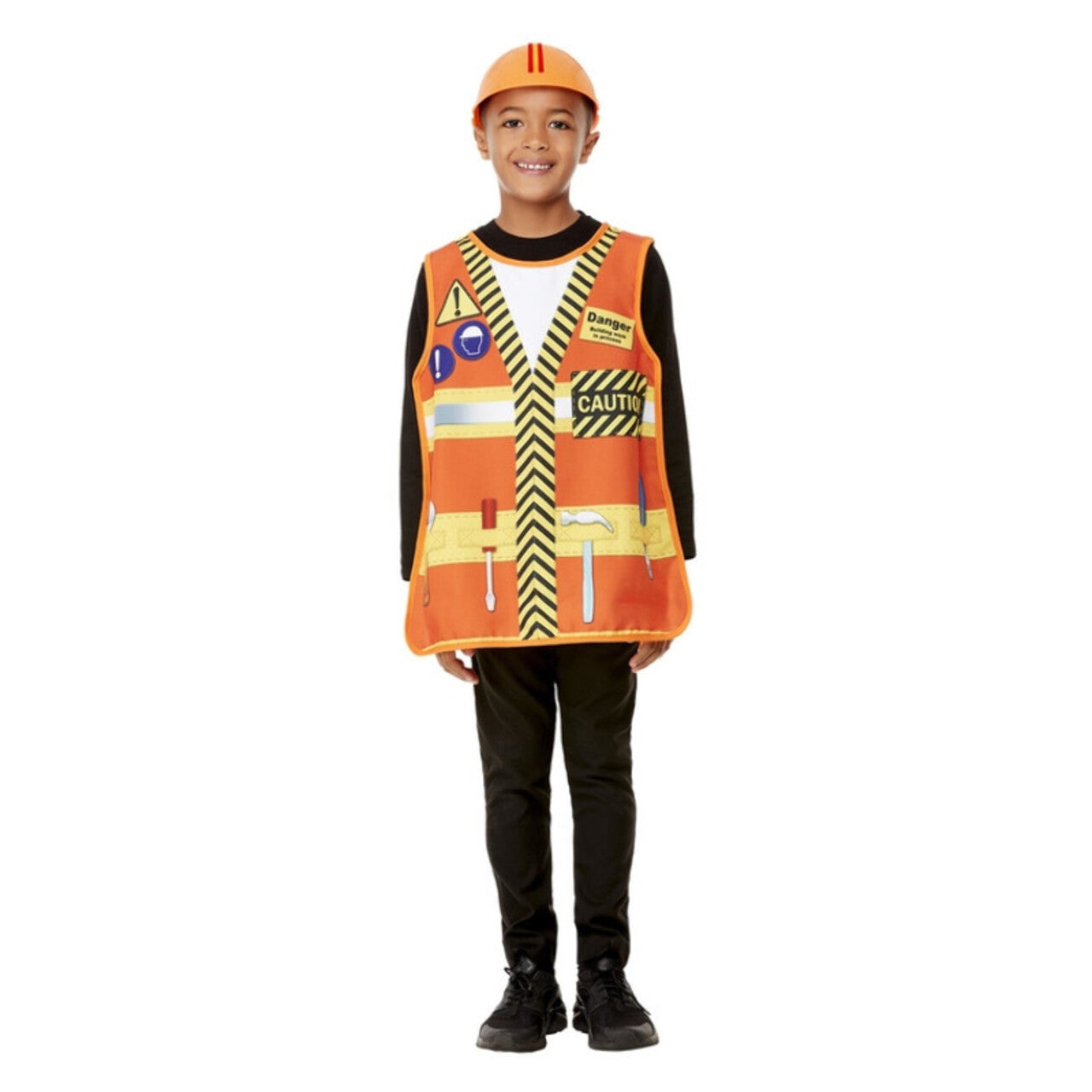 Op deze afbeelding zie je een Kostuums, van het merk Smiffy's. Bouwvakker Verkleedkit Kind Kostuum