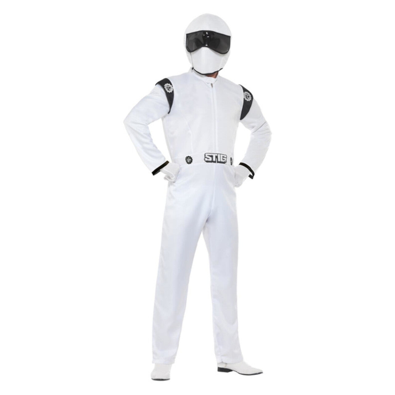 Op deze afbeelding zie je een Kostuums, van het merk Smiffy's. Mysterieuze F1 Testcoureur The Stig Man Kostuum
