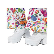 Op deze afbeelding zie je een Accessoires, van het merk Smiffy's. 70s Witte Disco Schoenen Plateauzolen