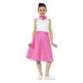 Roze Fleurige Stippen Jaren 50 Kind Polka Dot Meisje Kostuum