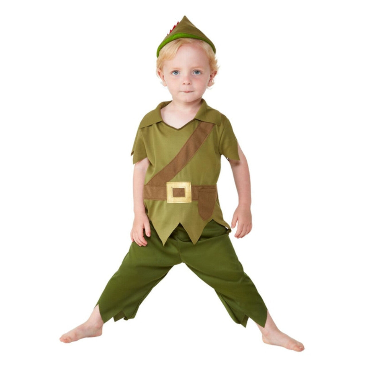 Op deze afbeelding zie je een Kostuums, van het merk Smiffy's. Kleine Volksheld Robin Hood Jongen Kostuum