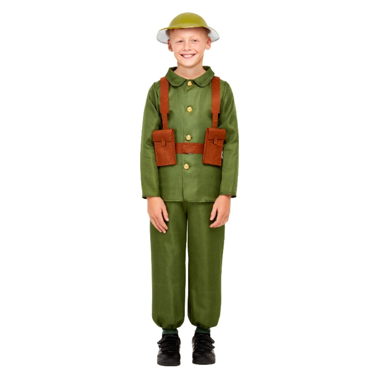 Op deze afbeelding zie je een Kostuums, van het merk Smiffy's. Eerste Wereldoorlog Leger Soldaat Jongen Kostuum