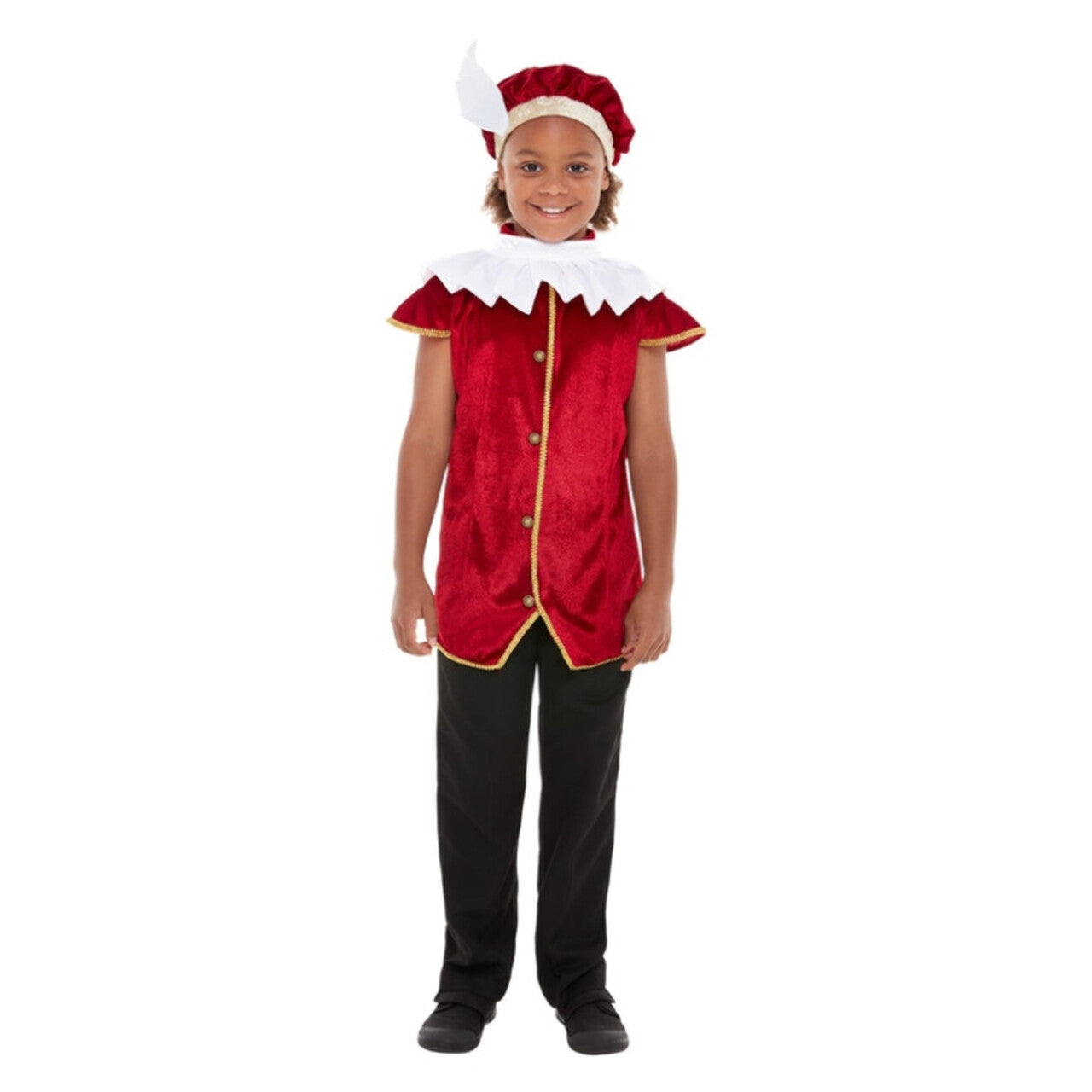 Op deze afbeelding zie je een Kostuums, van het merk Smiffy's. Rood Wegwijs Pietje Kind Kostuum