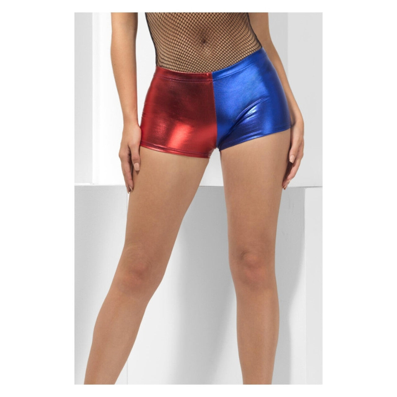 Op deze afbeelding zie je een Kostuums, van het merk Smiffy's. Korte Rood Blauwe Harley Quinn Shorts Vrouw