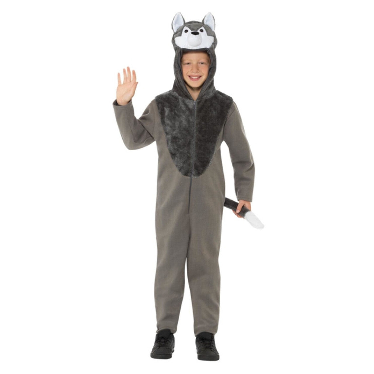 Op deze afbeelding zie je een Kostuums, van het merk Smiffy's. Dolf De Wilde Grijze Wolf Kind Kostuum
