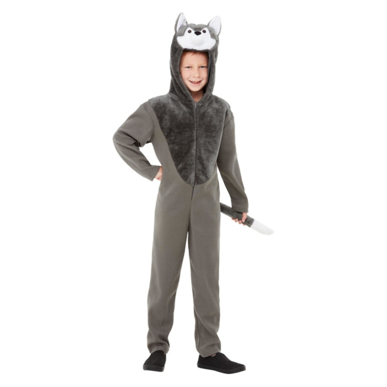Op deze afbeelding zie je een Kostuums, van het merk Smiffy's. Dolf De Wilde Grijze Wolf Kind Kostuum