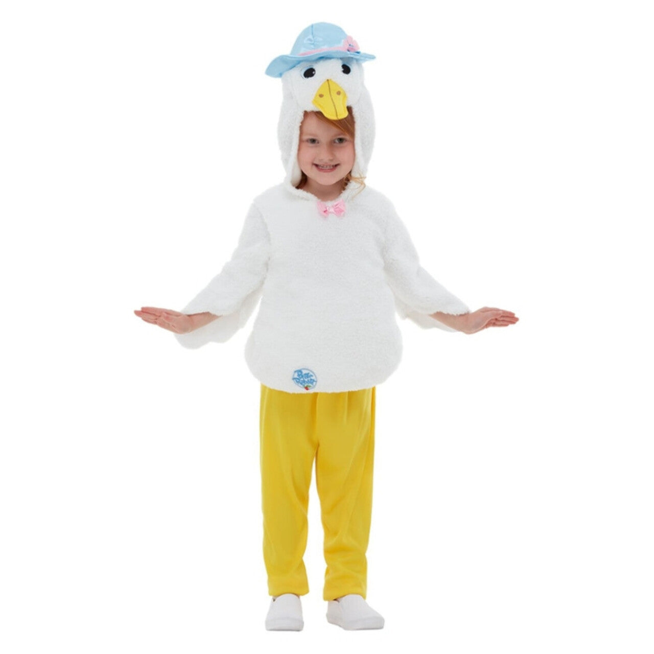 Op deze afbeelding zie je een Kostuums, van het merk Smiffy's. Deluxe Jozefien Kwebbeleend Kind Kostuum