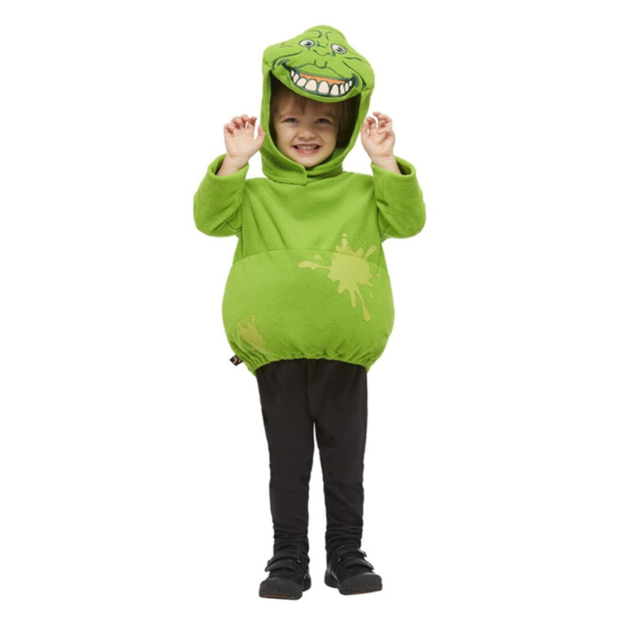 Op deze afbeelding zie je een Kostuums, van het merk Smiffy's. Slimey Slimer Monster Ghostbuster Kind Kostuum