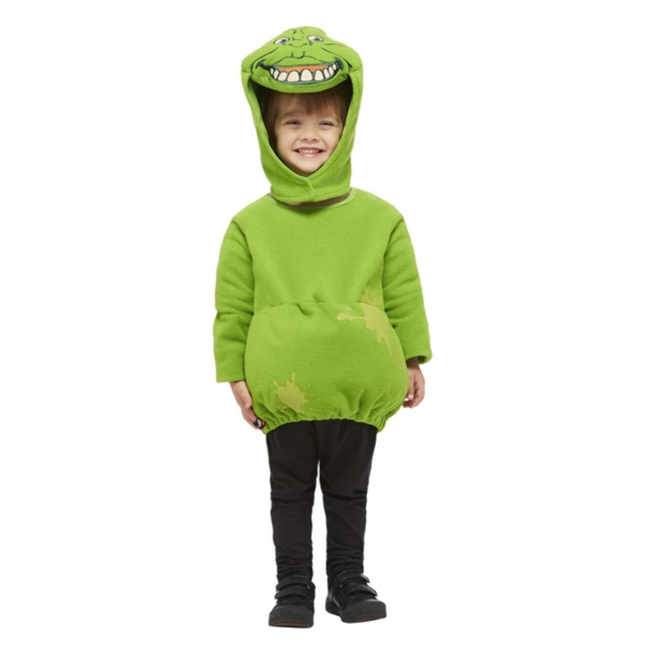 Op deze afbeelding zie je een Kostuums, van het merk Smiffy's. Slimey Slimer Monster Ghostbuster Kind Kostuum