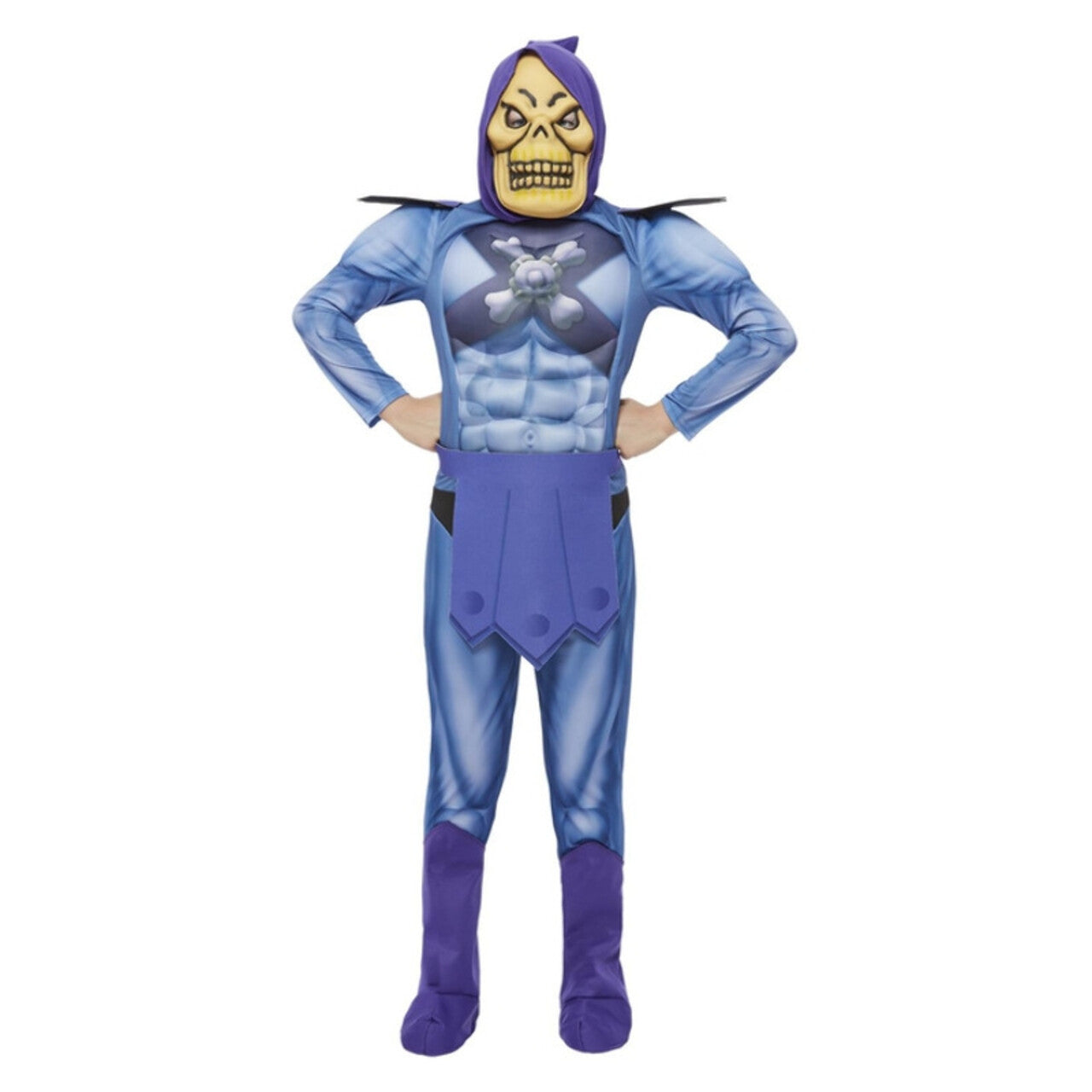 Op deze afbeelding zie je een Kostuums, van het merk Smiffy's. Skeletor Boze Tovenaar Uit Een Andere Dimensie Kind Kostuum
