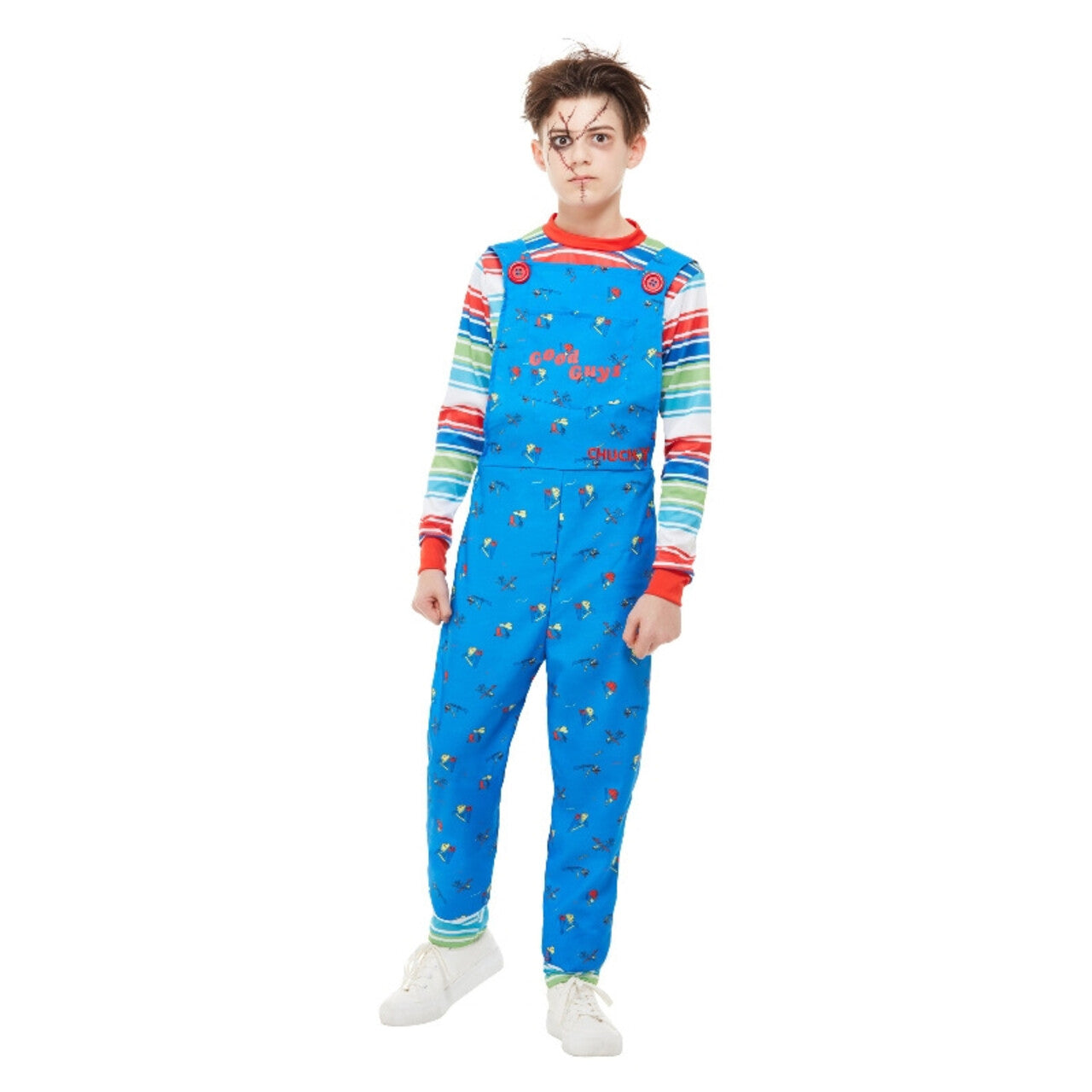 Op deze afbeelding zie je een Kostuums, van het merk Smiffy's. Jaloerse Vriend Pop Chucky Jongen Kostuum