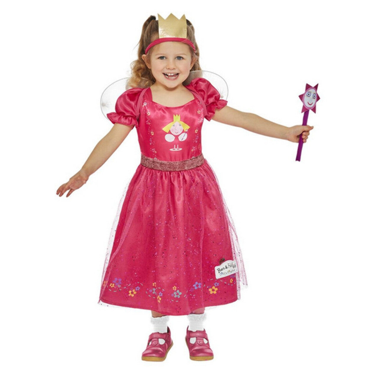 Op deze afbeelding zie je een Kostuums, van het merk Smiffy's. Holly Roze Prinses Fee Meisje Kostuum
