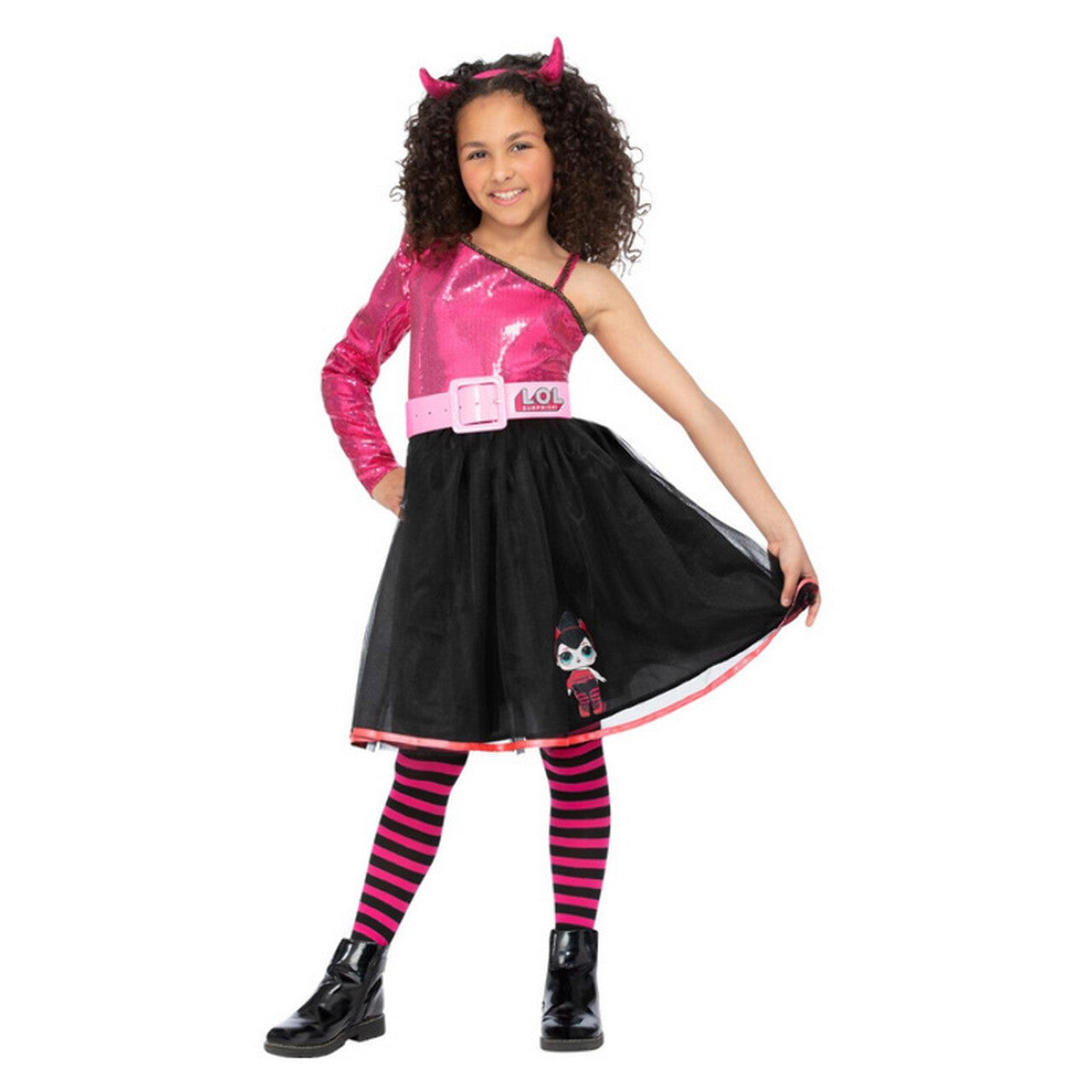 Op deze afbeelding zie je een Kostuums, van het merk Smiffy's. L.o.l Surprise Diva Spice Devil Meisje Kostuum