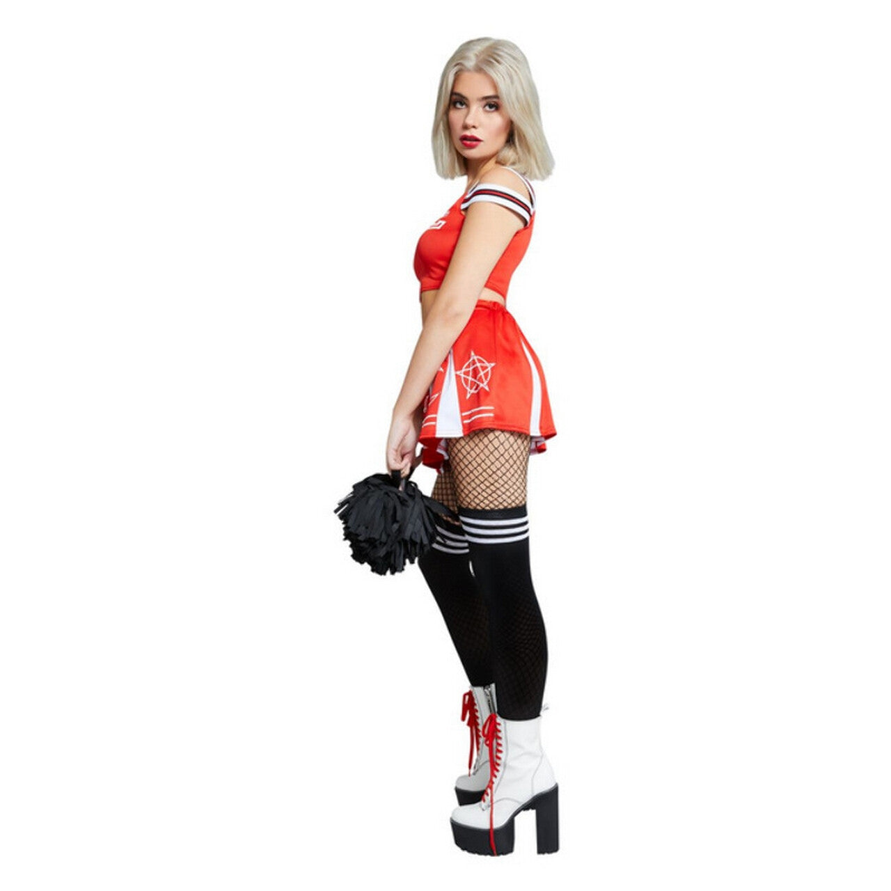 Op deze afbeelding zie je een Kostuums, van het merk Smiffy's. Duivelse Cheerleader Hot Devil Team Vrouw Kostuum