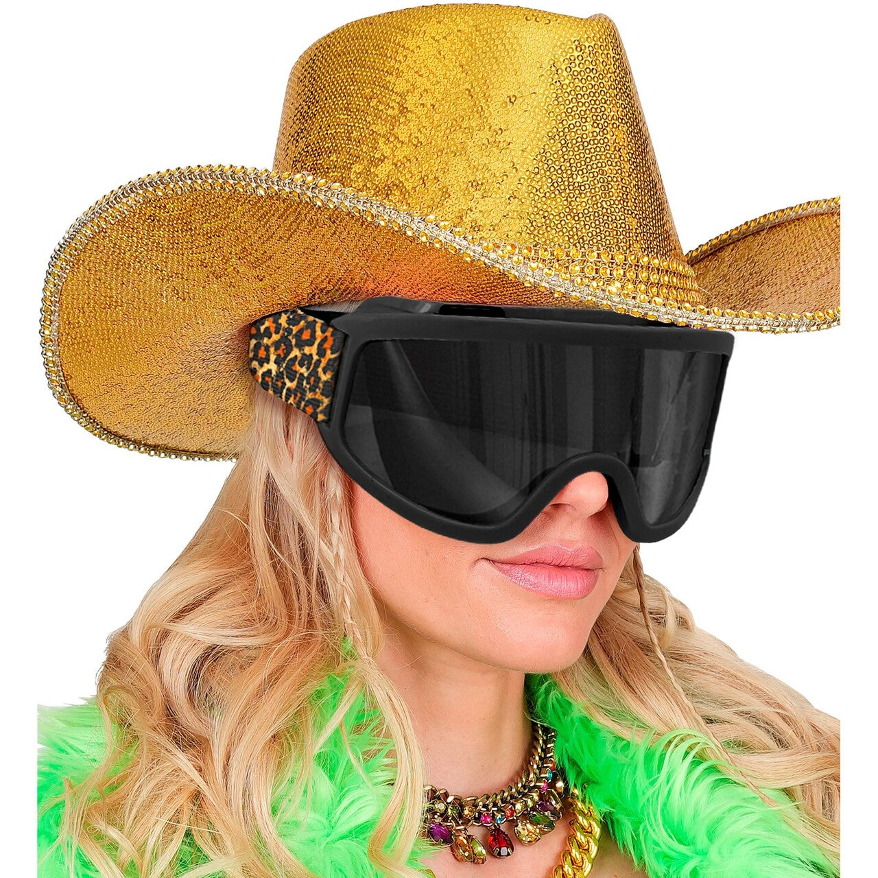 Op deze afbeelding zie je een Accessoires, van het merk Widmann. Panter Slick Ski Bril