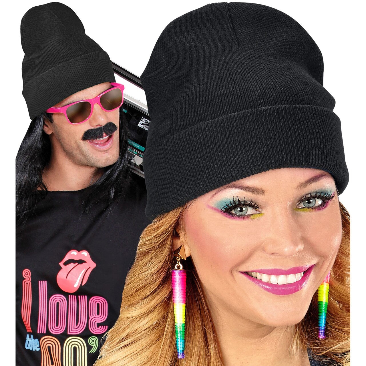 Op deze afbeelding zie je een Accessoires, van het merk Widmann. Zwarte Winter Muts Black Beanie