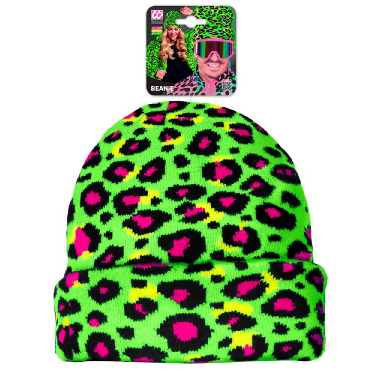 Op deze afbeelding zie je een Accessoires, van het merk Widmann. Green Leopard Muts