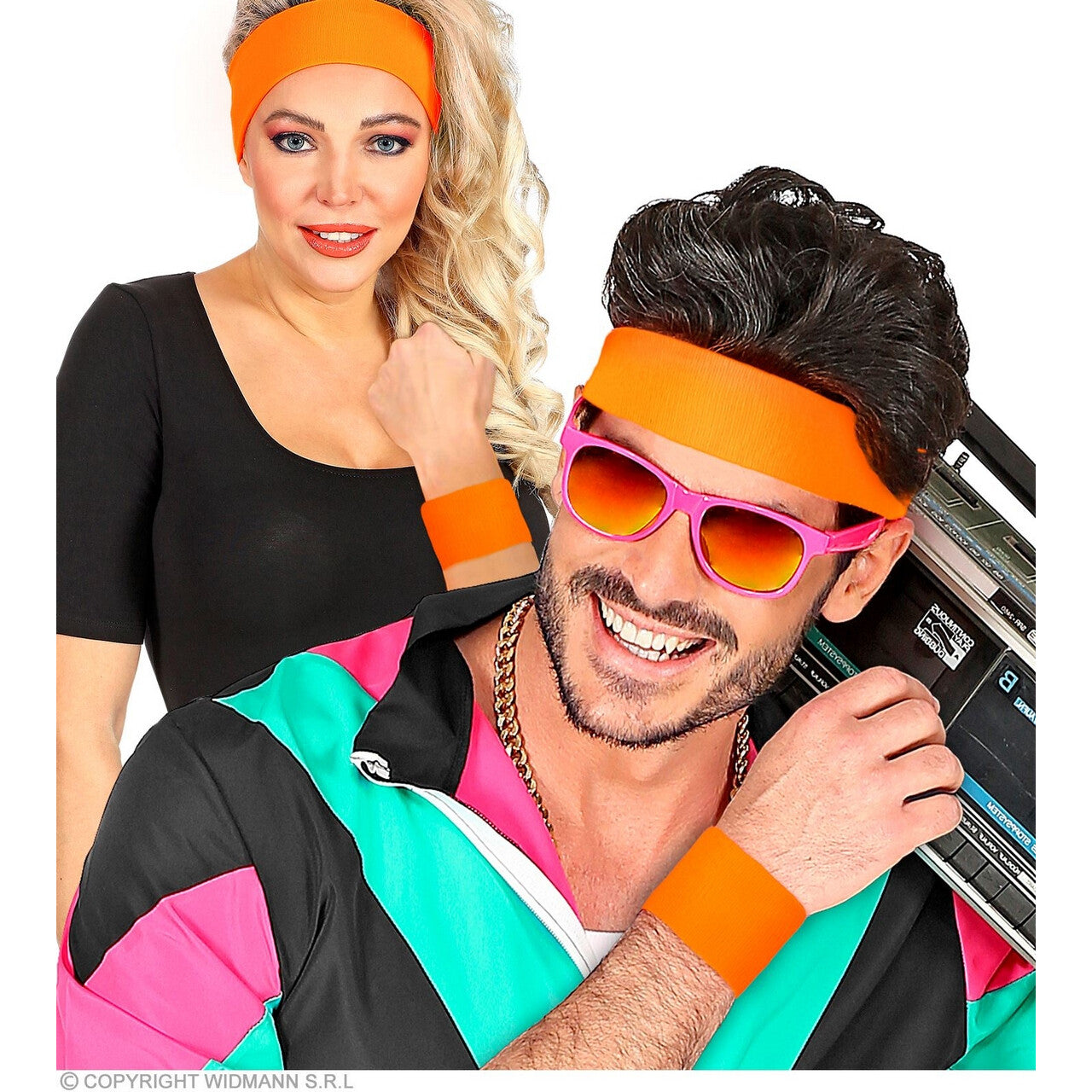 Op deze afbeelding zie je een Accessoires, van het merk Widmann. Not Afraid To Move Zweetband Pols Neon Oranje