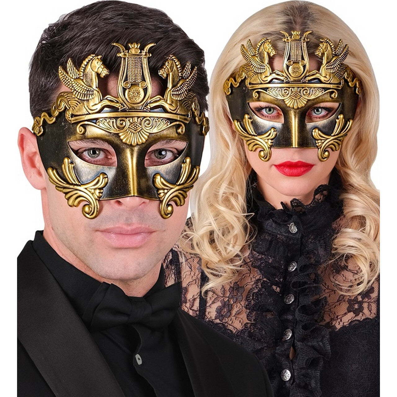 Op deze afbeelding zie je een Accessoires, van het merk Widmann. Statig Romeins Oogmasker Goud