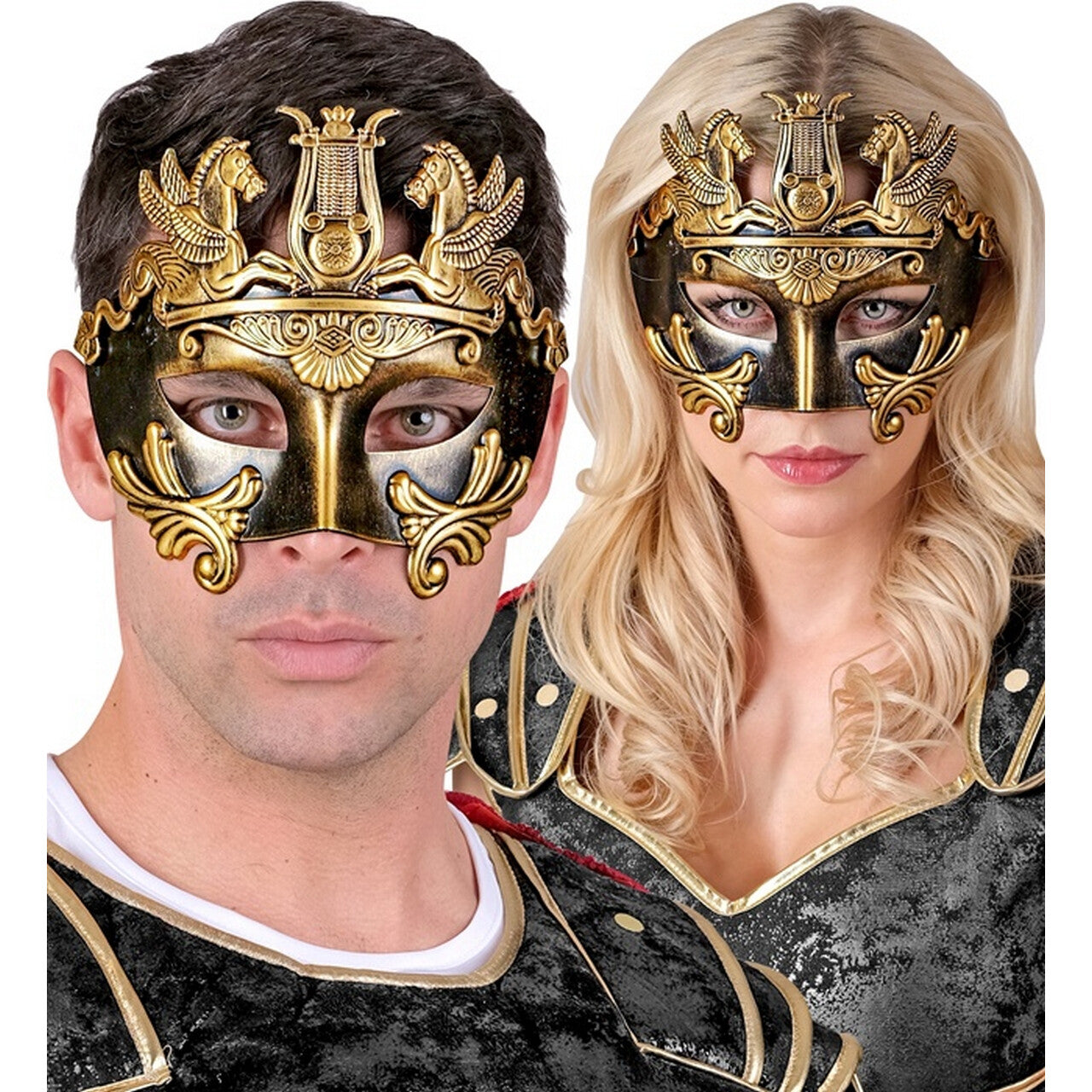 Op deze afbeelding zie je een Accessoires, van het merk Widmann. Statig Romeins Oogmasker Goud