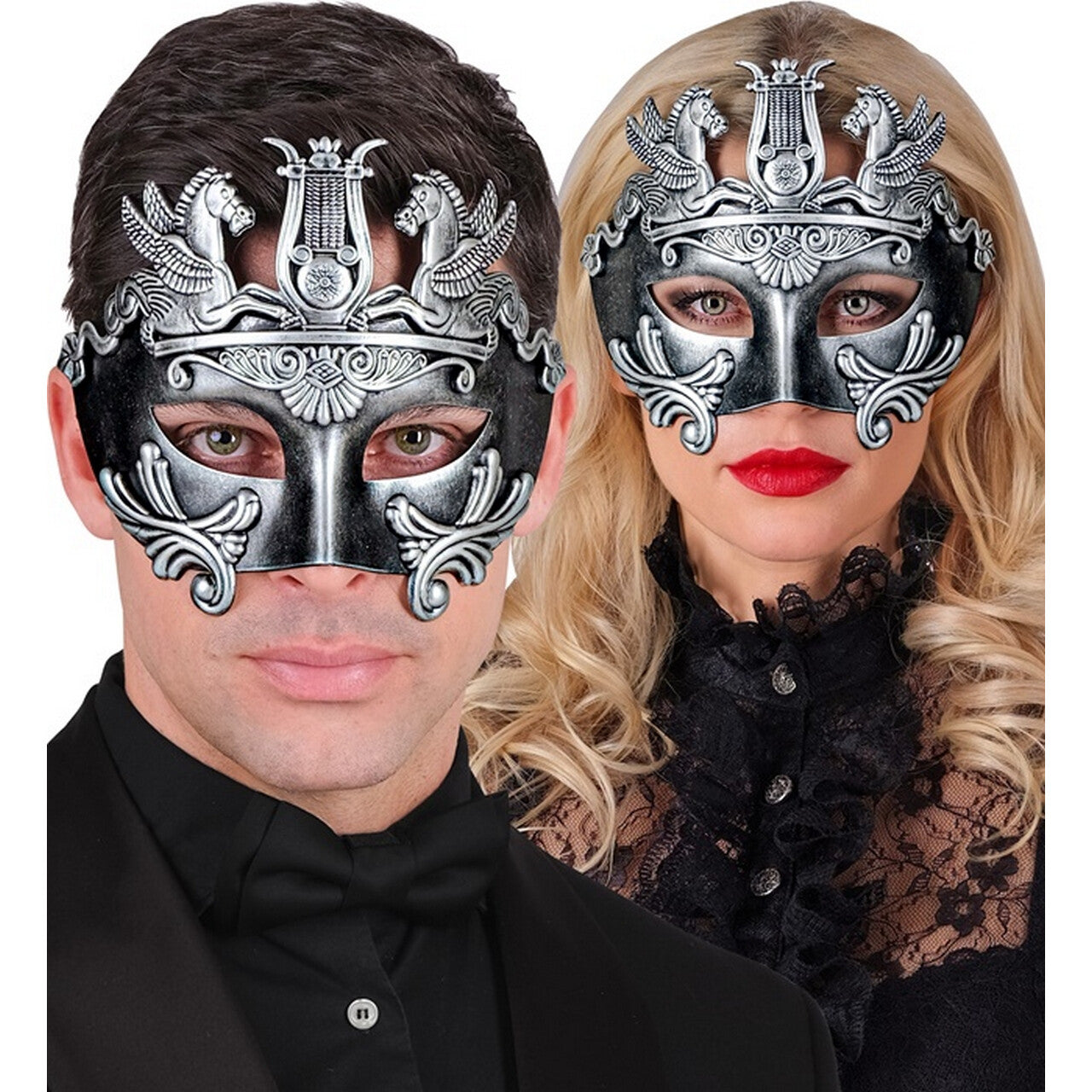 Op deze afbeelding zie je een Accessoires, van het merk Widmann. Romeinse Rijk Oogmasker Zilver
