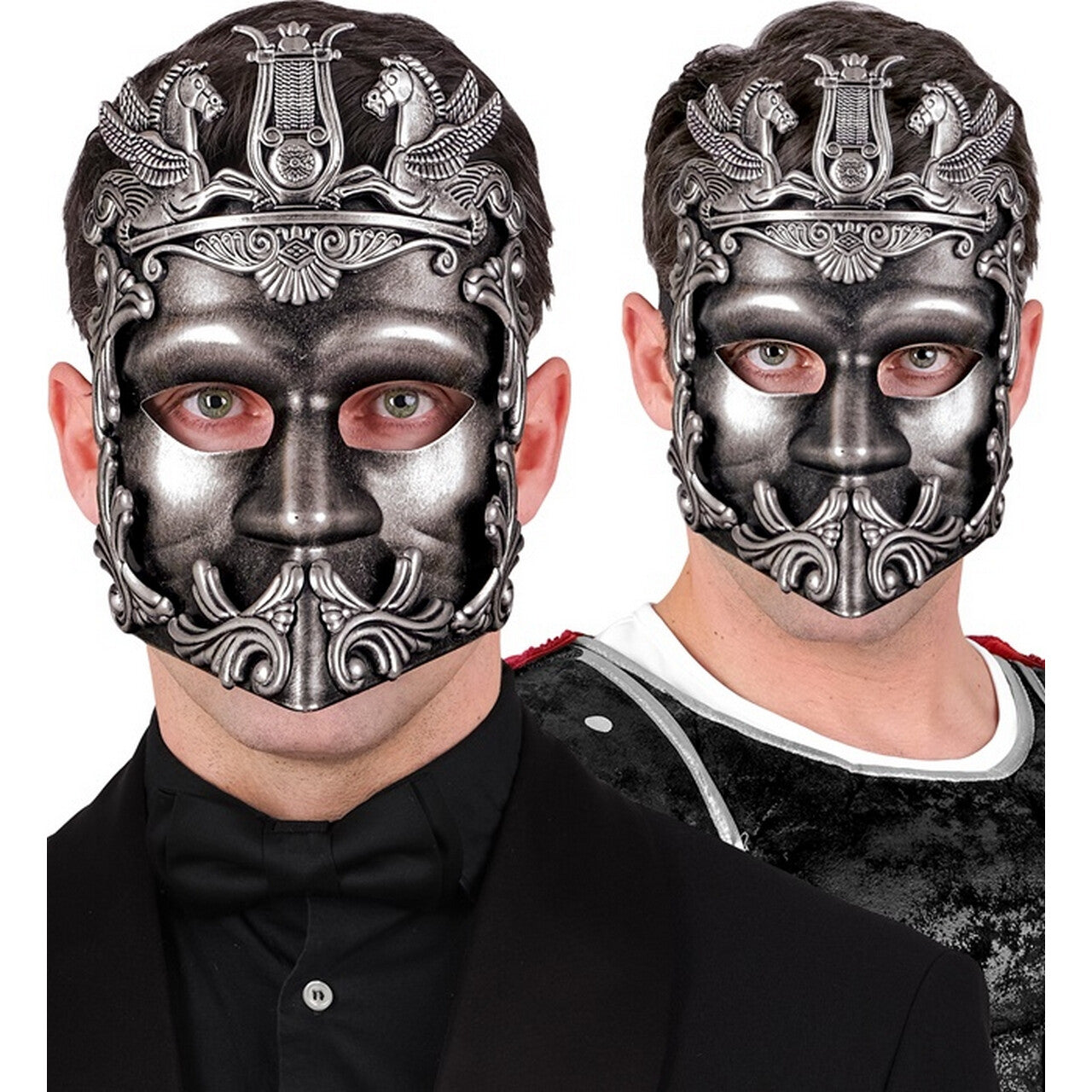 Op deze afbeelding zie je een Accessoires, van het merk Widmann. Victory Of Greece Masker Zilver
