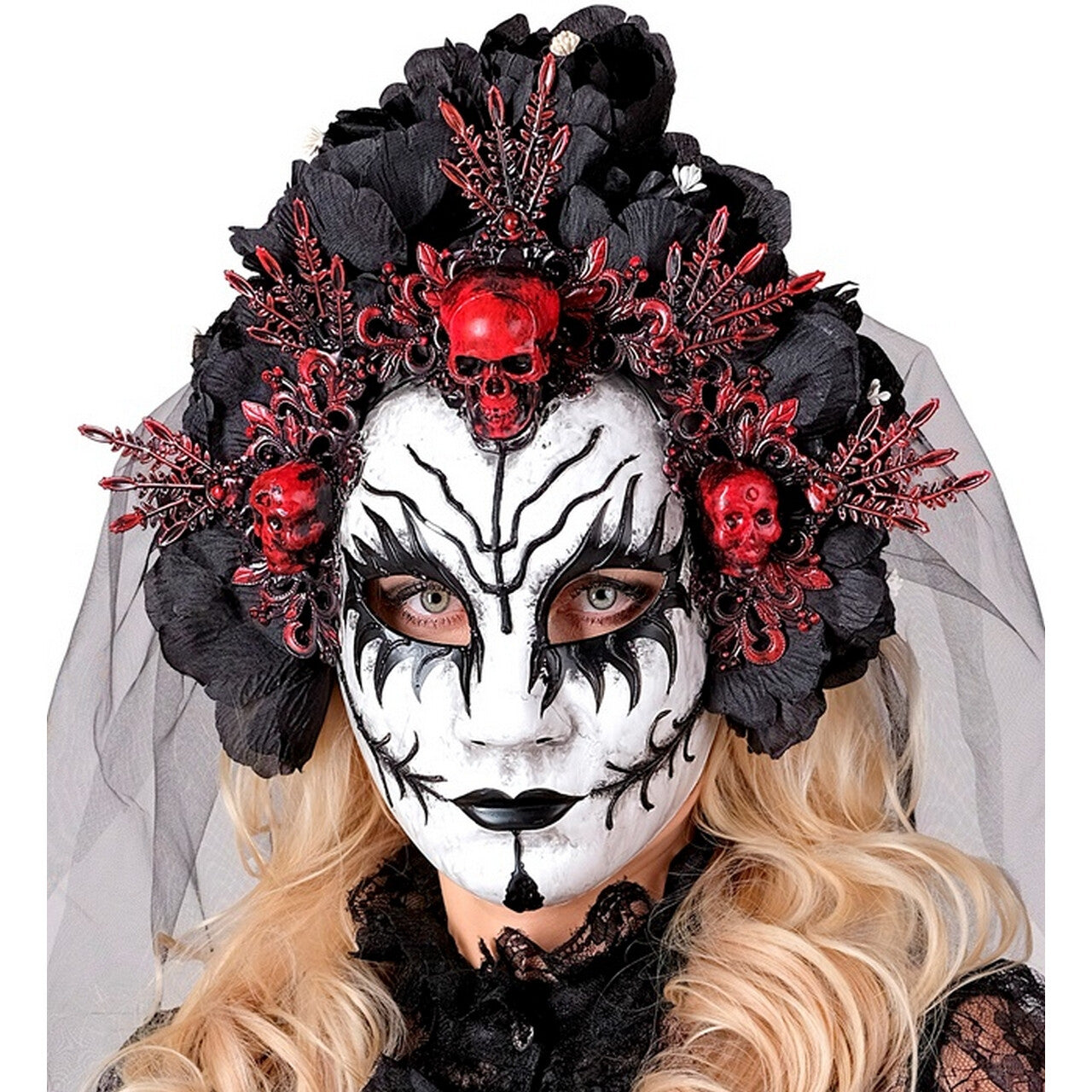 Op deze afbeelding zie je een Accessoires, van het merk Widmann. Masker Queen Of Death