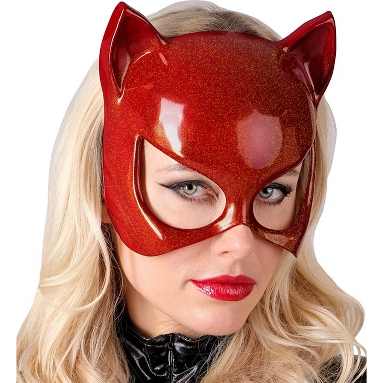 Op deze afbeelding zie je een Accessoires, van het merk Widmann. Catwoman Oogmasker Rood