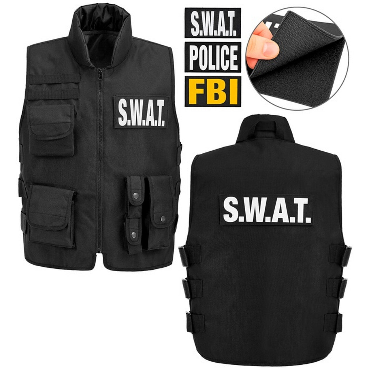 Op deze afbeelding zie je een Kostuums, van het merk Widmann. Vest Swat Police Fbi Kind