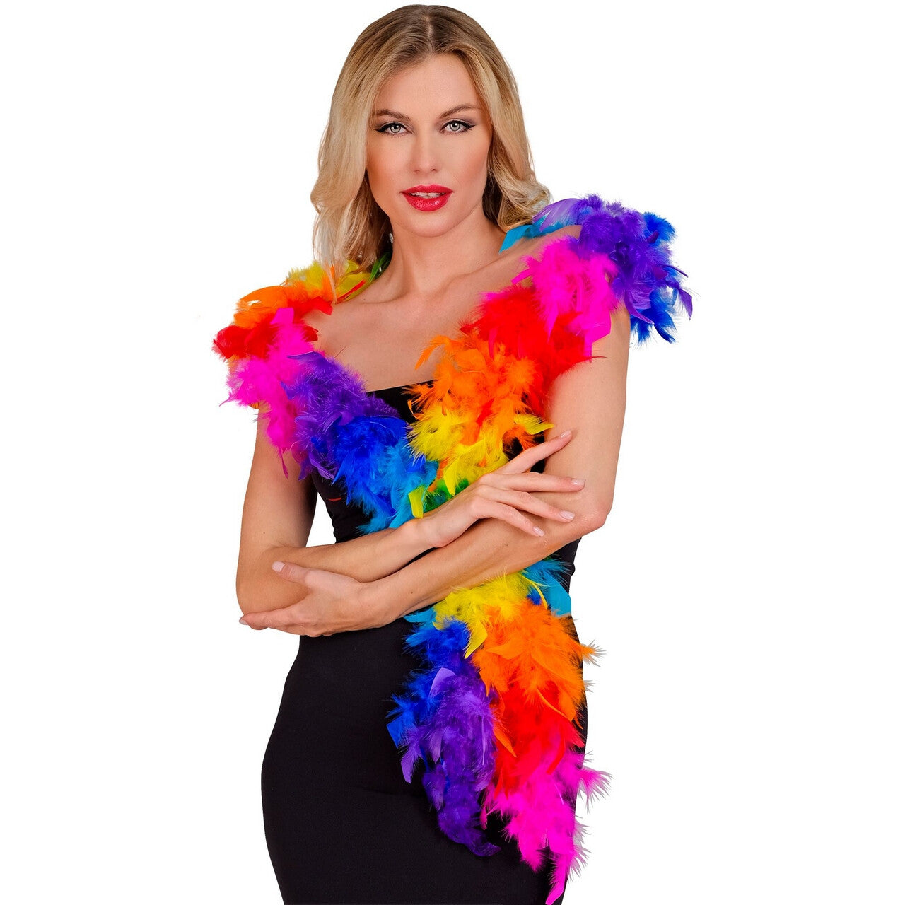 Op deze afbeelding zie je een Accessoires, van het merk Widmann. Boa Rainbow 180 Centimeter 50 Gram