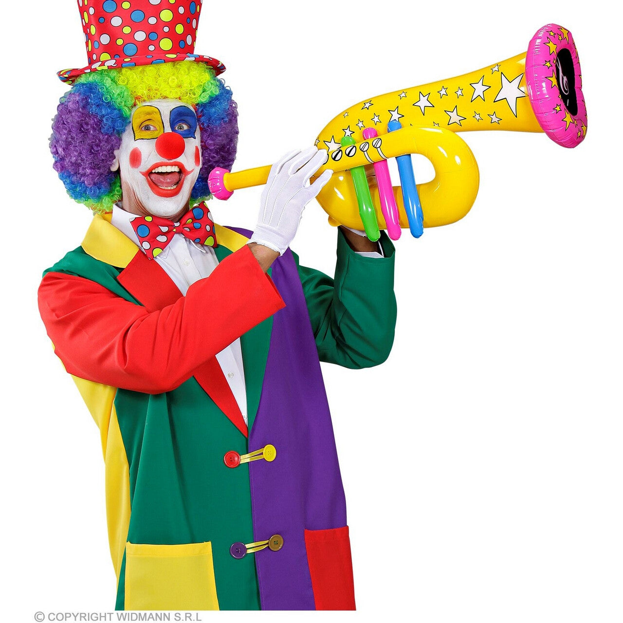 Op deze afbeelding zie je een Accessoires, van het merk Widmann. Opblaasbare Tuba Geel