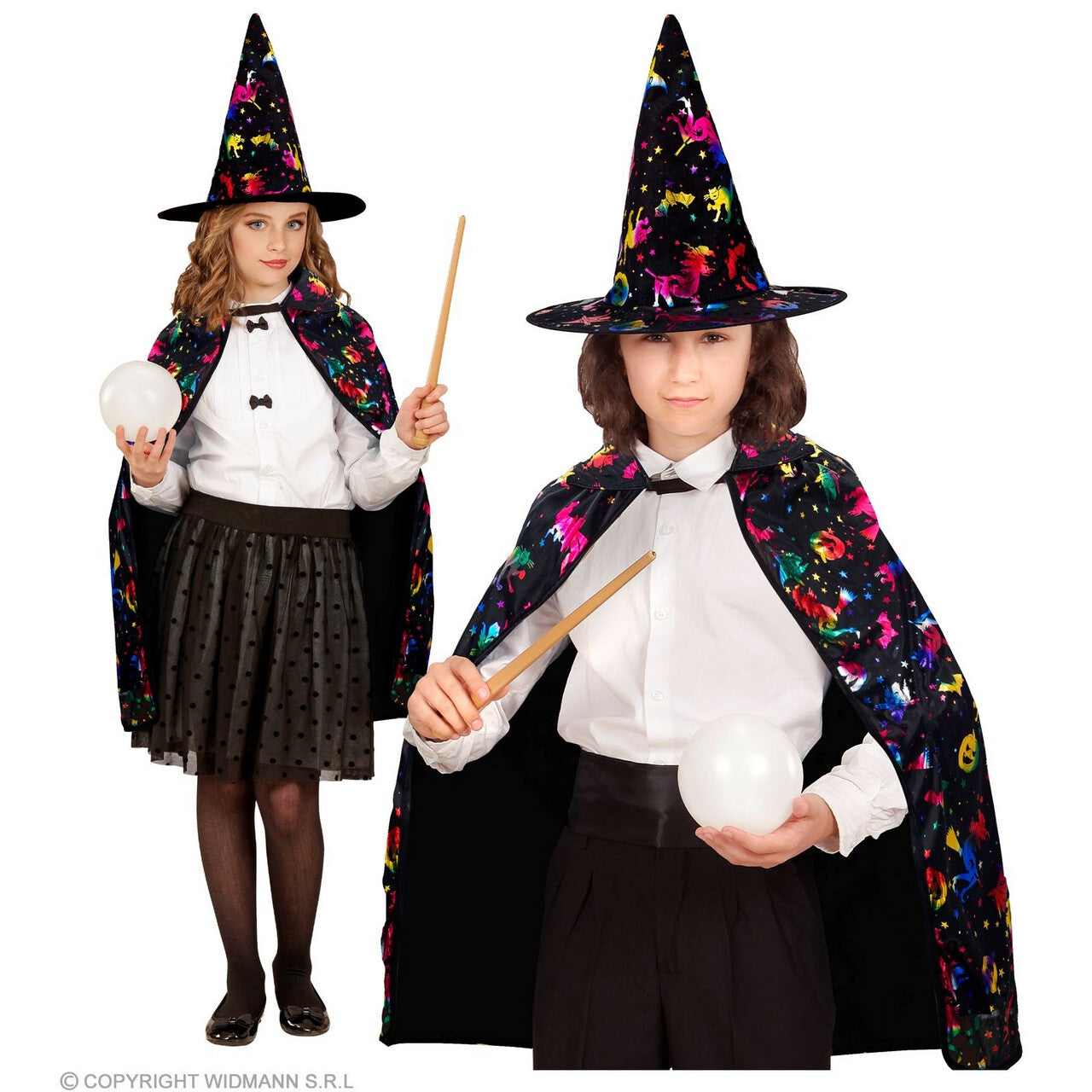 Op deze afbeelding zie je een Kostuums, van het merk Widmann. Cape Wizards En Witches Kind Kind