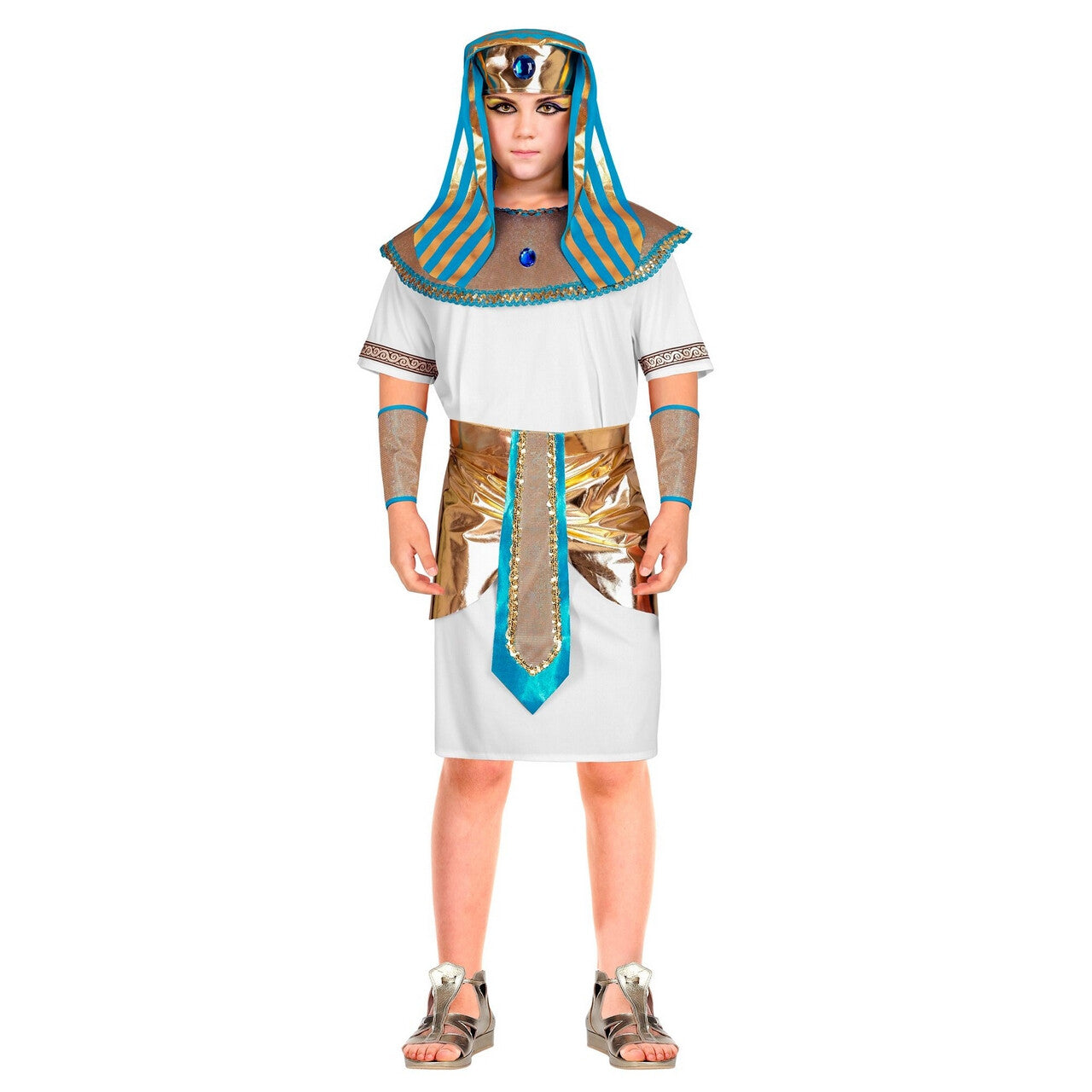 Op deze afbeelding zie je een Kostuums, van het merk Widmann. Koning Van Egypte Farao Kind Jongen Kostuum