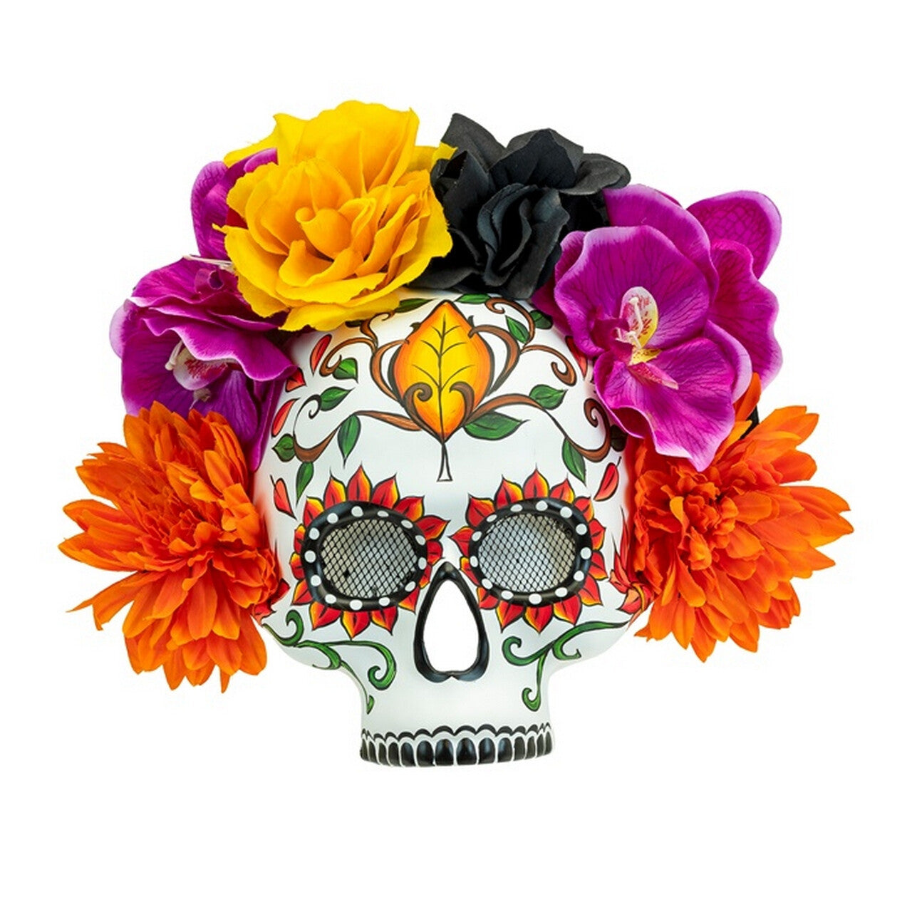 Op deze afbeelding zie je een Accessoires, van het merk Widmann. Masker Des Doods Met Bloemen