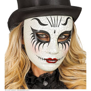 Op deze afbeelding zie je een Accessoires, van het merk Widmann. Masker Theater Gebarsten Gezicht Vrouw