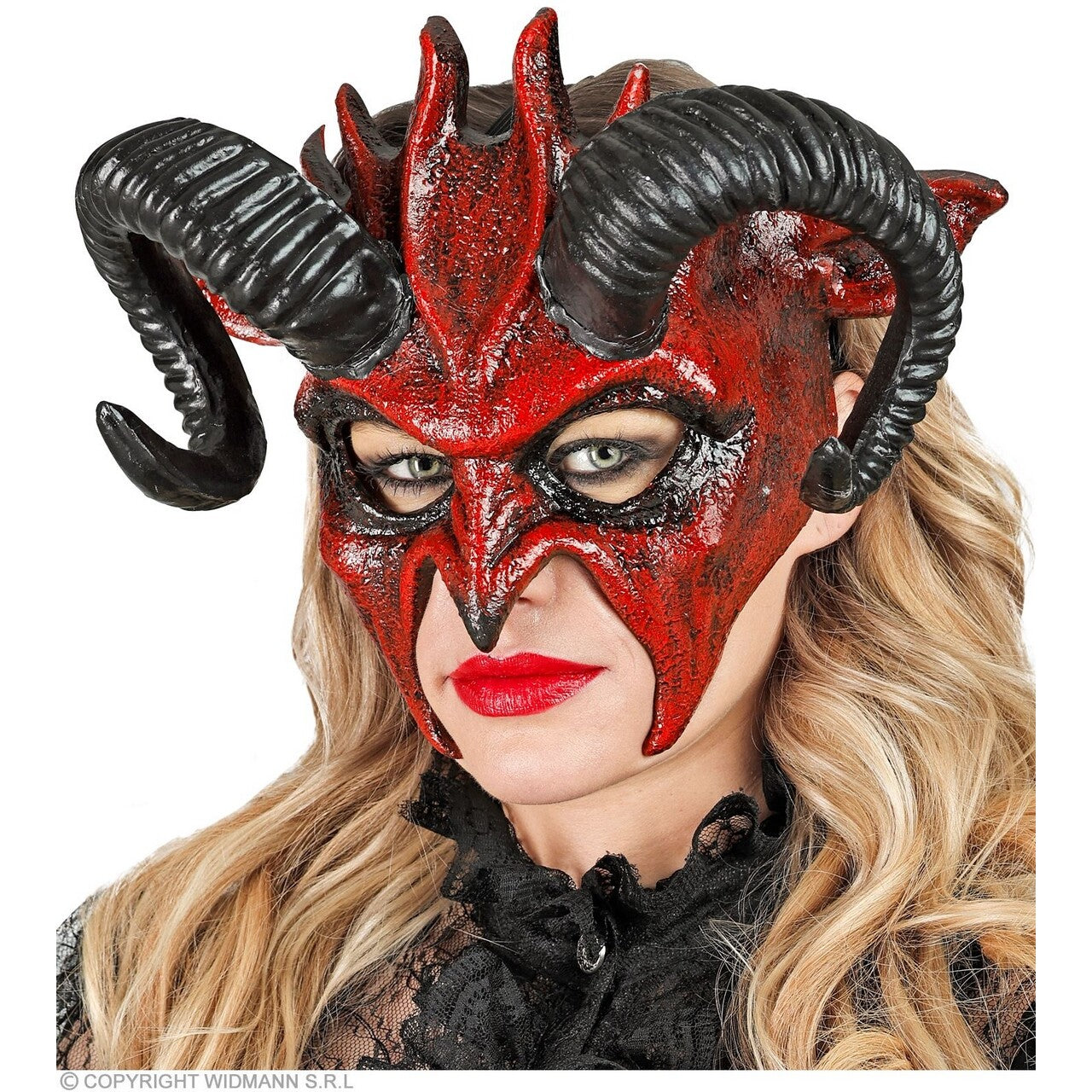 Op deze afbeelding zie je een Accessoires, van het merk Widmann. Masker Theater Duivel Satan