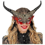 Op deze afbeelding zie je een Accessoires, van het merk Widmann. Oogmasker Theater Duivelachtige Hoorns