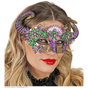 Op deze afbeelding zie je een Accessoires, van het merk Widmann. Oogmasker Ram Met Bloemen Duivel