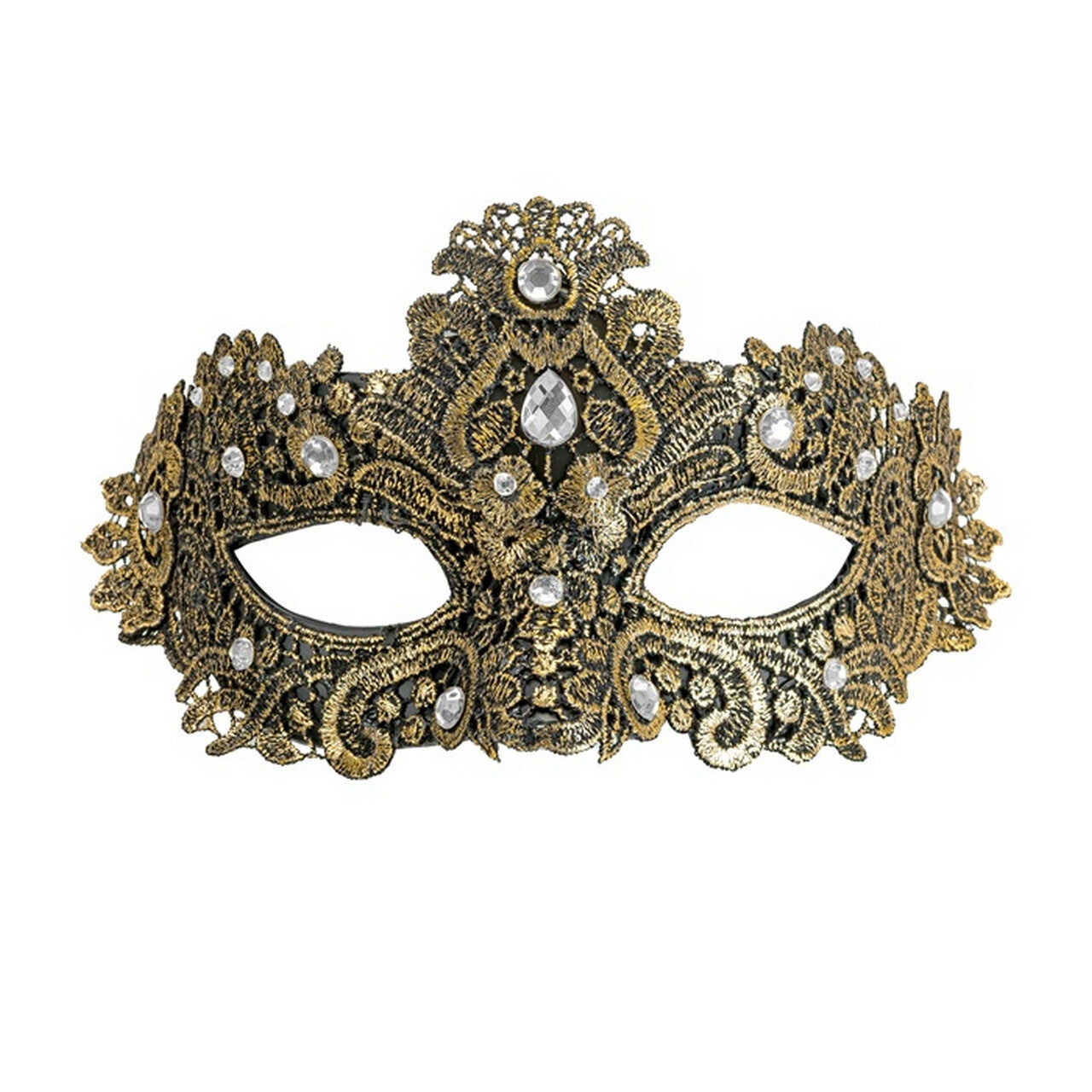 Op deze afbeelding zie je een Accessoires, van het merk Widmann. Oogmasker Onopgeloste Mysterie Goud