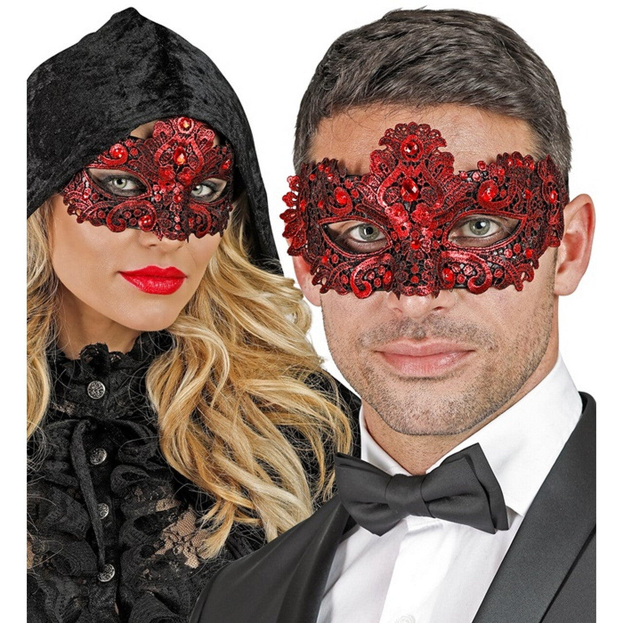 Op deze afbeelding zie je een Accessoires, van het merk Widmann. Oogmasker Rood Verleidelijke Schat