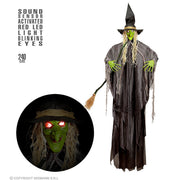 Op deze afbeelding zie je een Decoratie, van het merk Widmann. Green Witch Altijd Op Tijd, 240 Centimeter