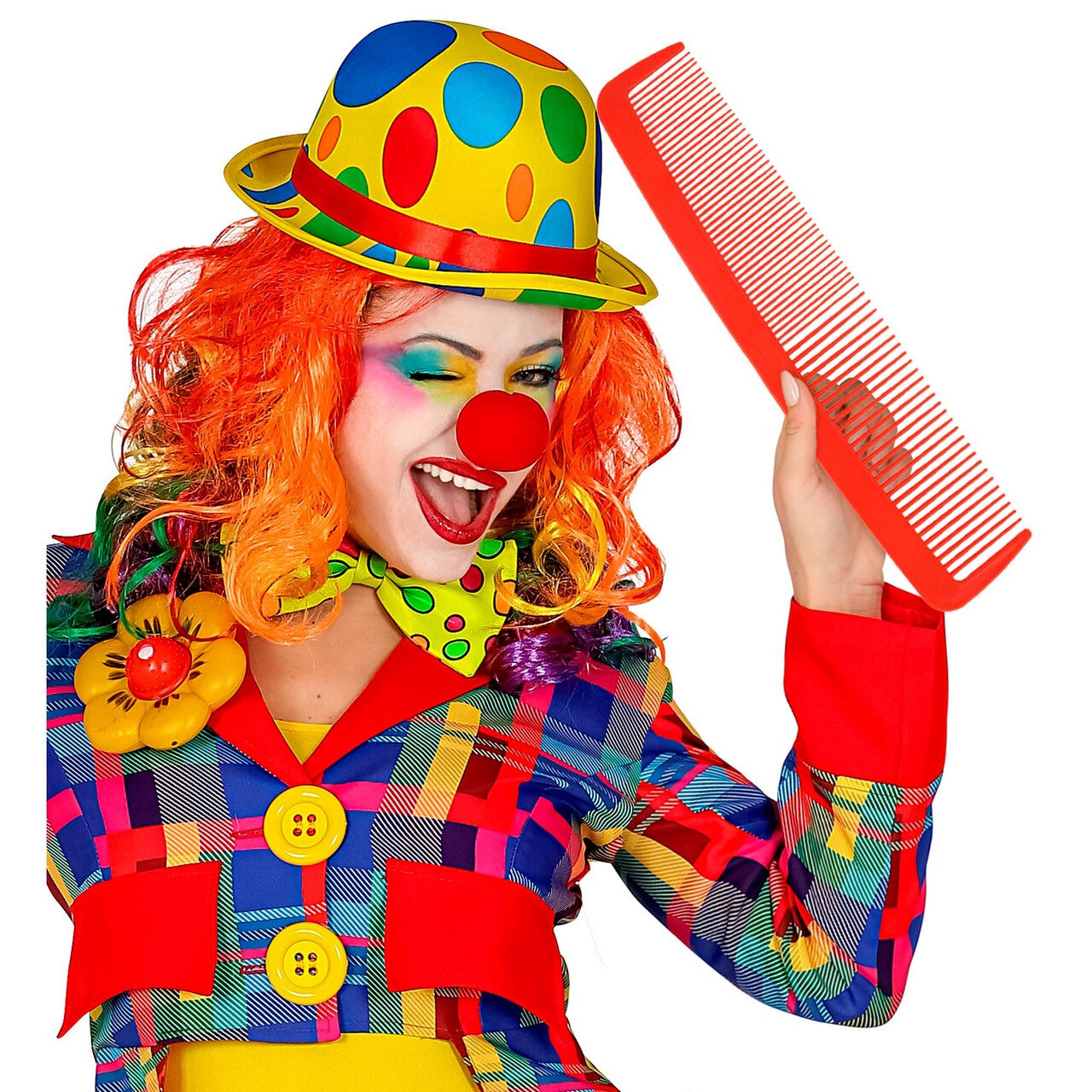 Op deze afbeelding zie je een Accessoires, van het merk Widmann. Giga Clowns Kam 36 Centimeter